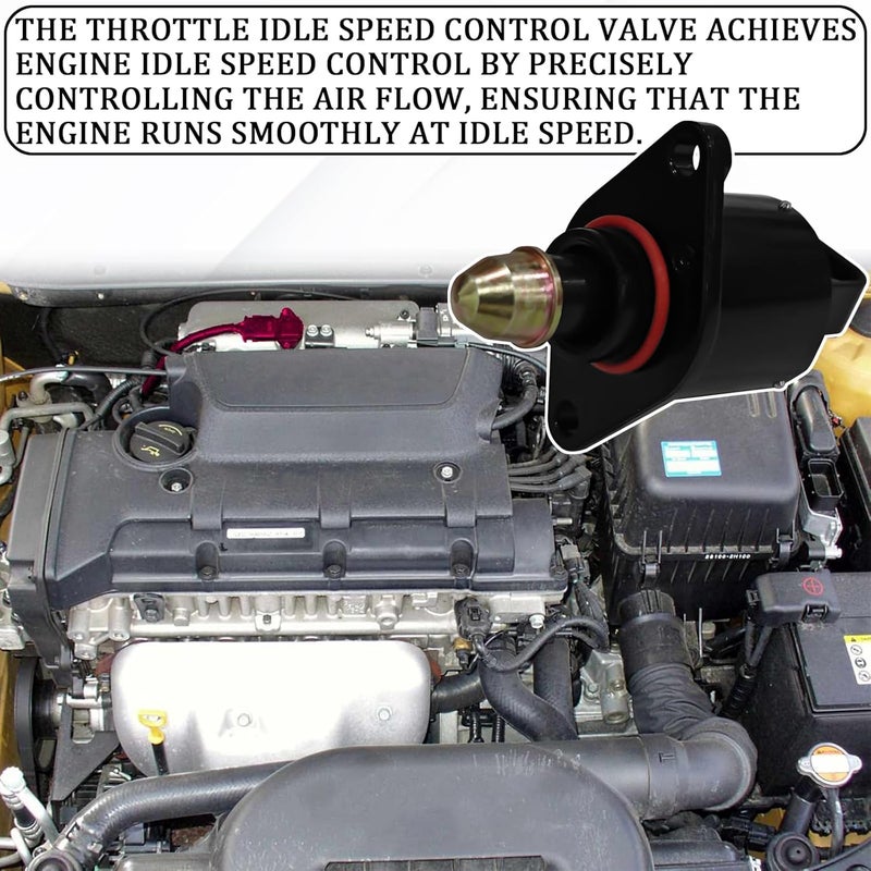 Hirificing Idle Air Control Valve Idle Speed Control Valve, Engine IAC Valve OEM #90380 10526 Throttle Stepper Motor for Stable Car Engine Operation for King Kong Idle Motor Idle Speed (Black) - Image 3